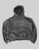 STSL® Hoodie "Soul Blackout" - Fully Washed Black (450 GSM) - STSL