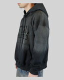 STSL® Hoodie "Soul Blackout" - Fully Washed Black (450 GSM) - STSL