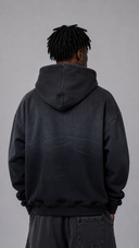 STSL® Hoodie "Soul Blackout" - Fully Washed Black (450 GSM)