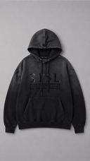 STSL® Hoodie "Soul Blackout" - Fully Washed Black (450 GSM)