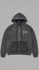 STSL® Zip-Hoodie "Eternal Skull" - Washed Black