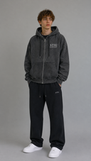 STSL® Zip-Hoodie "Eternal Skull" - Washed Black