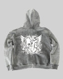 STSL® Zip-Hoodie "Eternal Skull" - Washed Black - STSL