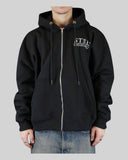 STSL® Black ZIP Hoodie back print Heart (450 GSM) - STSL