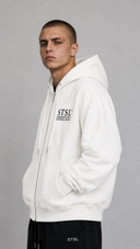STSL® Zip-Hoodie "HeartCross White" (450GSM)