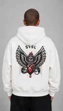 STSL® Zip-Hoodie "HeartCross White" (450GSM)