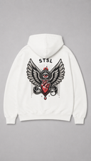 STSL® Zip-Hoodie "HeartCross White" (450GSM)