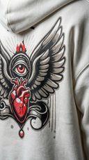 STSL® Zip-Hoodie "HeartCross White" (450GSM)
