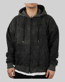 STSL Zip Hoodie – Washed Black - STSL