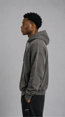 STSL Zip Hoodie – Washed Black