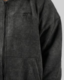 STSL Zip Hoodie – Washed Black - STSL