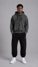 STSL Zip Hoodie – Washed Black