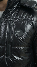 STSL® Sin Turns Gloss Puffer Jacket – Black Edition