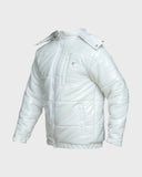 STSL® Sin Turns Gloss Puffer Jacket – White Edition