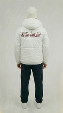 STSL® Sin Turns Gloss Puffer Jacket – White Edition - STSL