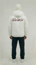 STSL® Sin Turns Gloss Puffer Jacket – White Edition