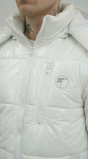 STSL® Sin Turns Gloss Puffer Jacket – White Edition