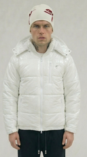 STSL® Sin Turns Gloss Puffer Jacket – White Edition