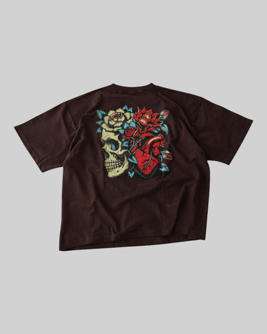 STSL® HeartCross Oversized T-Shirt – Dark Chocolate - STSL