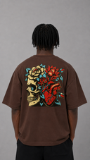 STSL® HeartCross Oversized T-Shirt – Dark Chocolate