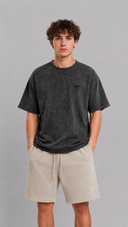 T-Shirt "Ash Basic" – Washed Black 220 GSM