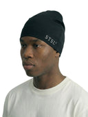 Beanie black STSL logo grey