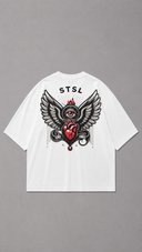 STSL® BlackHeart Collection Oversized T-Shirt – White Vision