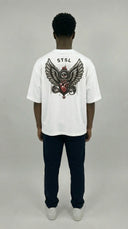 STSL® BlackHeart Collection Oversized T-Shirt – White Vision - STSL