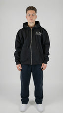 STSL® Black ZIP Hoodie back print Heart (450 GSM) - STSL