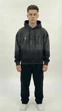 STSL® Hoodie "Soul Blackout" - Fully Washed Black (450 GSM) - STSL