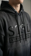STSL® Hoodie "Soul Blackout" - Fully Washed Black (450 GSM)