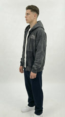 STSL® Zip-Hoodie "Eternal Skull" - Washed Black