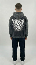 STSL® Zip-Hoodie "Eternal Skull" - Washed Black - STSL