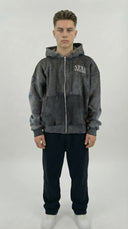 STSL® Zip-Hoodie "Eternal Skull" - Washed Black