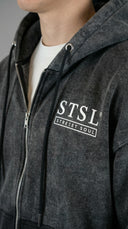 STSL® Zip-Hoodie "Eternal Skull" - Washed Black