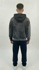 STSL Zip Hoodie – Washed Black - STSL