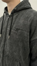 STSL Zip Hoodie – Washed Black - STSL